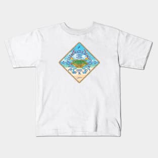 Clearwater Beach, Florida, with Blue Crab on Beach Kids T-Shirt